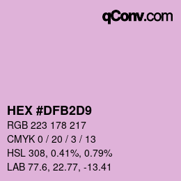 カラーコード: HEX #DFB2D9 | qconv.com