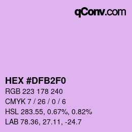 Color code: HEX #DFB2F0 | qconv.com