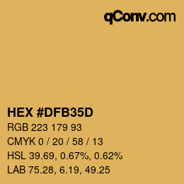 Color code: HEX #DFB35D | qconv.com