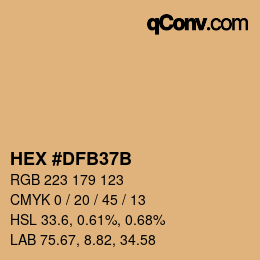 Color code: HEX #DFB37B | qconv.com