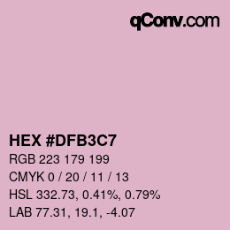 Color code: HEX #DFB3C7 | qconv.com