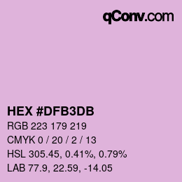 Color code: HEX #DFB3DB | qconv.com