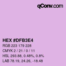 Color code: HEX #DFB3E4 | qconv.com
