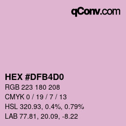 颜色代码: HEX #DFB4D0 | qconv.com