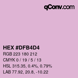 カラーコード: HEX #DFB4D4 | qconv.com
