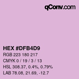 Color code: HEX #DFB4D9 | qconv.com