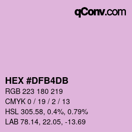 颜色代码: HEX #DFB4DB | qconv.com