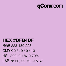 カラーコード: HEX #DFB4DF | qconv.com