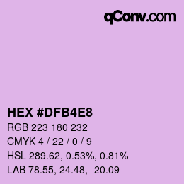 カラーコード: HEX #DFB4E8 | qconv.com