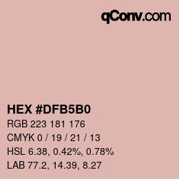 カラーコード: HEX #DFB5B0 | qconv.com