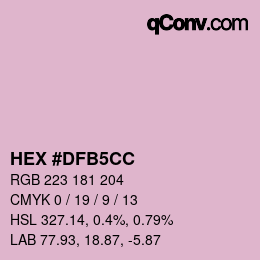 カラーコード: HEX #DFB5CC | qconv.com