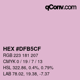 カラーコード: HEX #DFB5CF | qconv.com