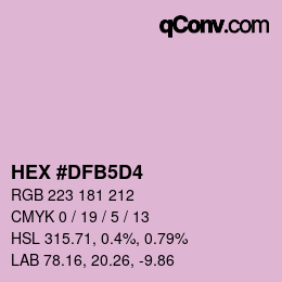 颜色代码: HEX #DFB5D4 | qconv.com