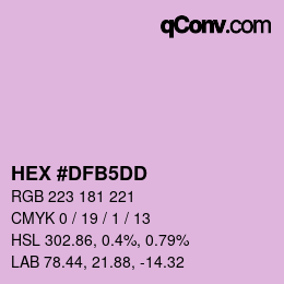 カラーコード: HEX #DFB5DD | qconv.com
