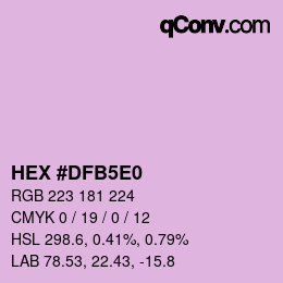颜色代码: HEX #DFB5E0 | qconv.com