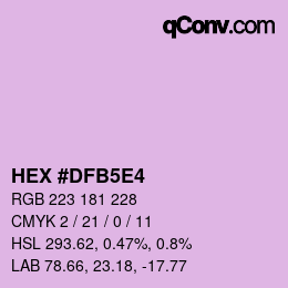 カラーコード: HEX #DFB5E4 | qconv.com