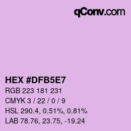 Color code: HEX #DFB5E7 | qconv.com