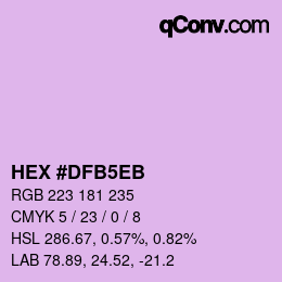Color code: HEX #DFB5EB | qconv.com