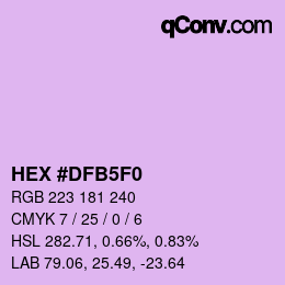 カラーコード: HEX #DFB5F0 | qconv.com
