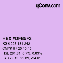 颜色代码: HEX #DFB5F2 | qconv.com