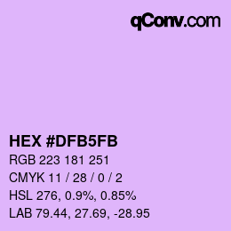 カラーコード: HEX #DFB5FB | qconv.com