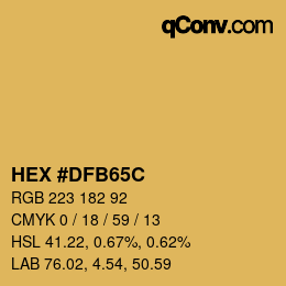 Color code: HEX #DFB65C | qconv.com