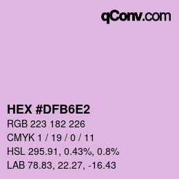 カラーコード: HEX #DFB6E2 | qconv.com