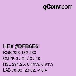 Color code: HEX #DFB6E6 | qconv.com