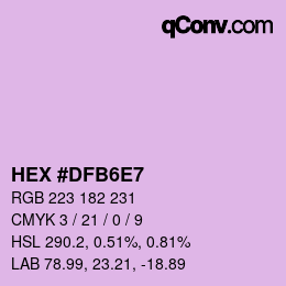 Color code: HEX #DFB6E7 | qconv.com