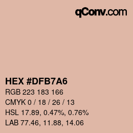 颜色代码: HEX #DFB7A6 | qconv.com