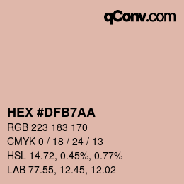 颜色代码: HEX #DFB7AA | qconv.com
