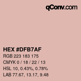 颜色代码: HEX #DFB7AF | qconv.com