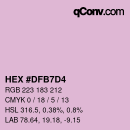颜色代码: HEX #DFB7D4 | qconv.com