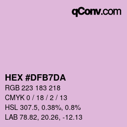 颜色代码: HEX #DFB7DA | qconv.com