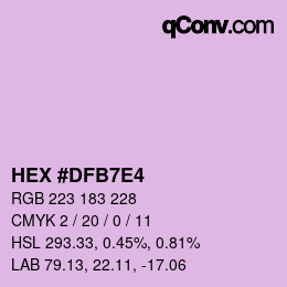カラーコード: HEX #DFB7E4 | qconv.com