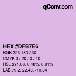 Color code: HEX #DFB7E6 | qconv.com