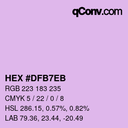 カラーコード: HEX #DFB7EB | qconv.com