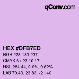 颜色代码: HEX #DFB7ED | qconv.com
