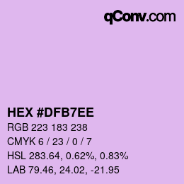カラーコード: HEX #DFB7EE | qconv.com