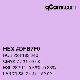 Color code: HEX #DFB7F0 | qconv.com