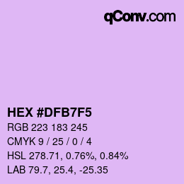 カラーコード: HEX #DFB7F5 | qconv.com