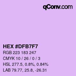 Color code: HEX #DFB7F7 | qconv.com