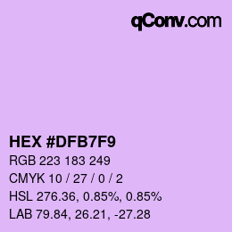 カラーコード: HEX #DFB7F9 | qconv.com