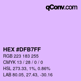 Color code: HEX #DFB7FF | qconv.com