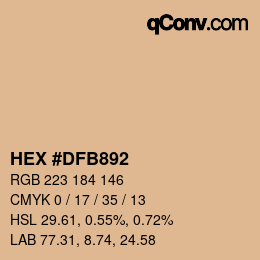 カラーコード: HEX #DFB892 | qconv.com