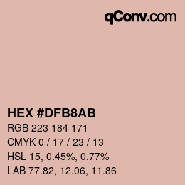 Color code: HEX #DFB8AB | qconv.com