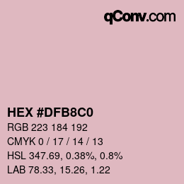 Código de color: HEX #DFB8C0 | qconv.com