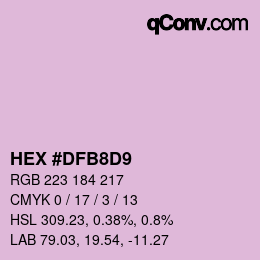 カラーコード: HEX #DFB8D9 | qconv.com
