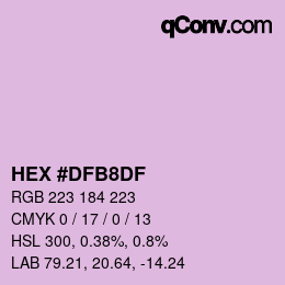 Color code: HEX #DFB8DF | qconv.com