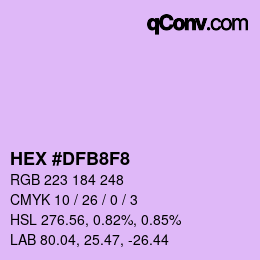 Color code: HEX #DFB8F8 | qconv.com